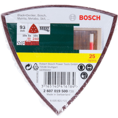 Set De 25 Feuilles Abrasives Pour Ponceuse Delta, Grain 60, 120, 240 93 mm