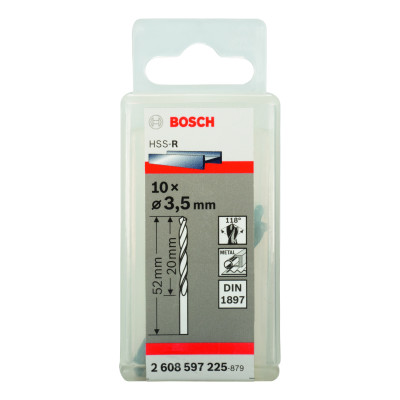 Forets À Carrosserie Laminés HSS-R, Din 1897 3,5 X 20 X 52 mm Pack De 10