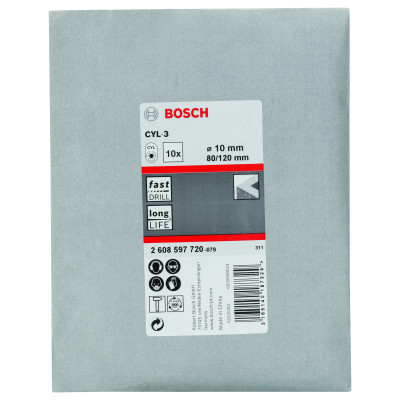 Forets À Béton Cyl-3 10 X 80 X 120 mm, D 9 mm Pack De 10