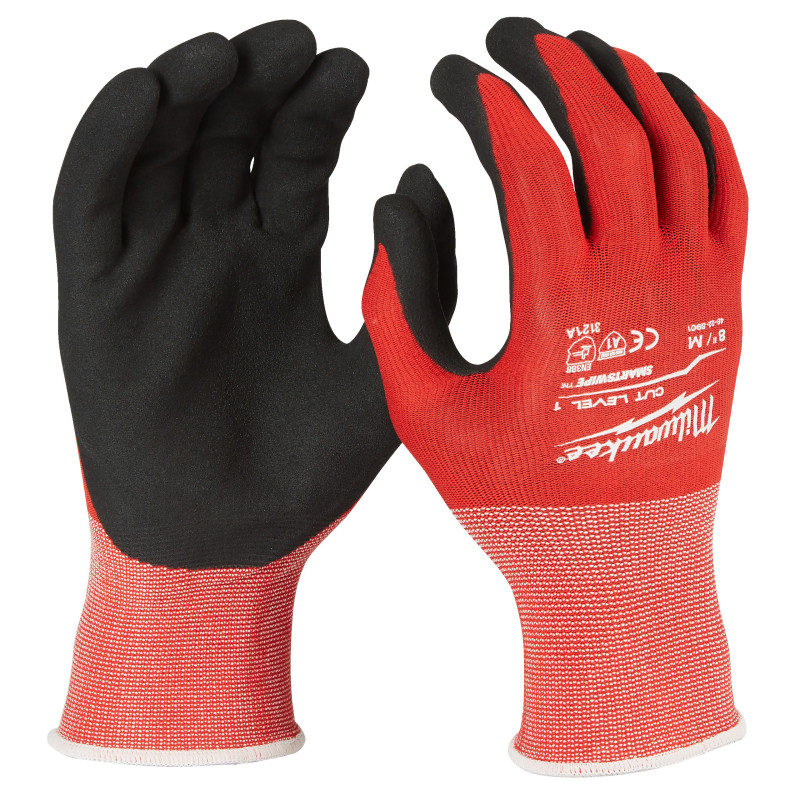 Gants Anti-Coupure Niveau 1/A- S/7-12 Pcs-Milwaukee Epi