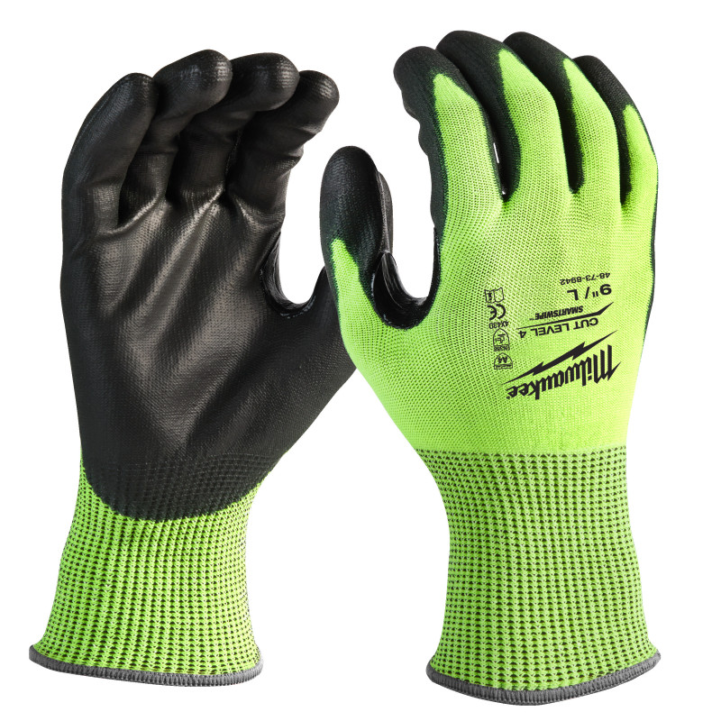 Gants Haute Visibilité & Anti-Coupure Niveau 4/D - L/9-1Pc-Milwaukee Epi