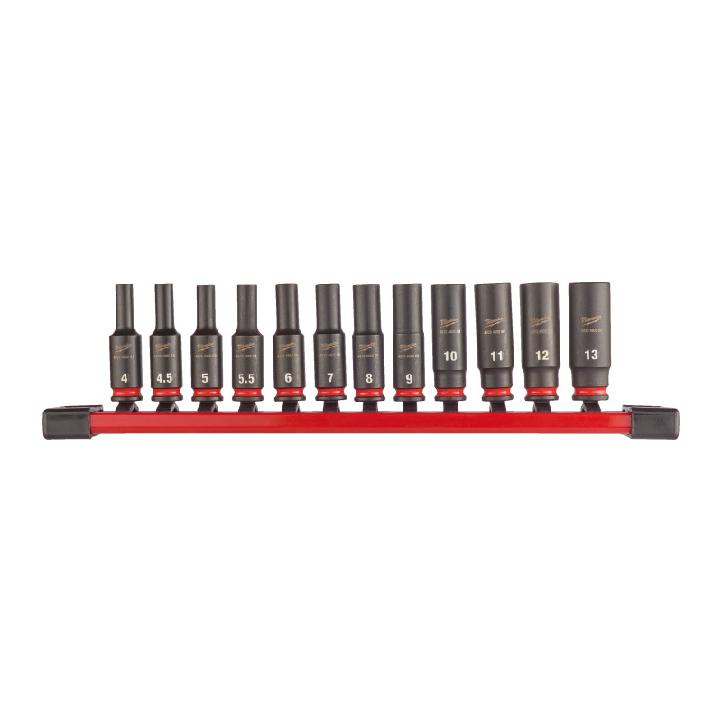 Set 12 Douille Shockwave 1/4" Longues-Milwaukee Consommable