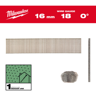 Boîte 10000 Clous Gauge 18 Galva 16Mm-Milwaukee Consommable