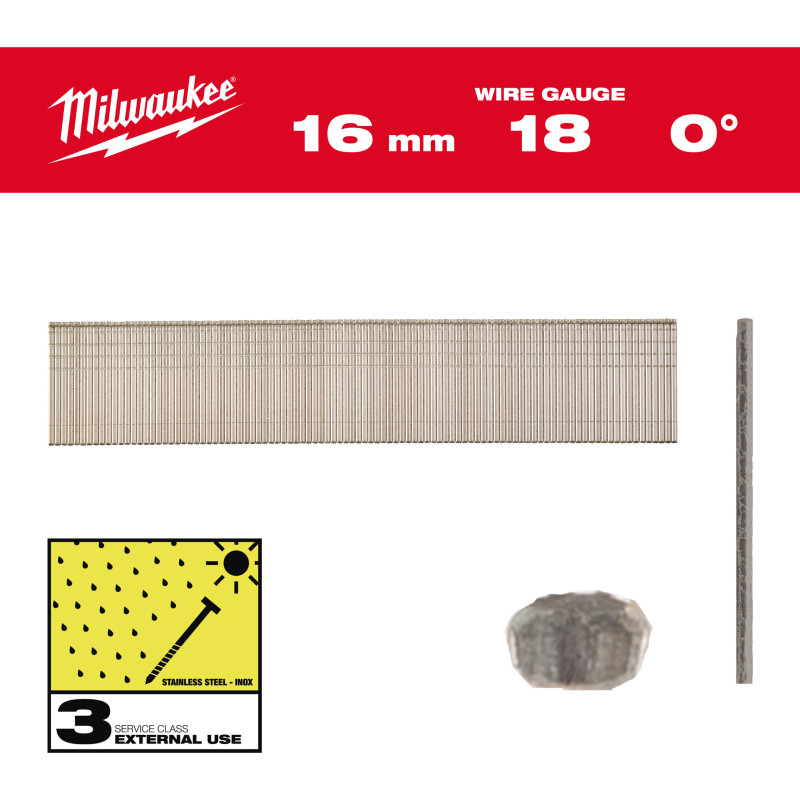 Boîte 10000 Clous Gauge 18 Inox 16Mm-Milwaukee Consommable