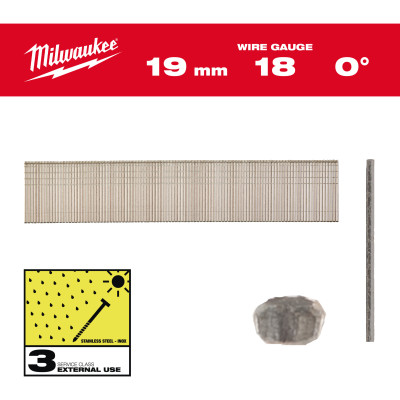 Boîte 10000 Clous Gauge 18 Inox 19Mm-Milwaukee Consommable
