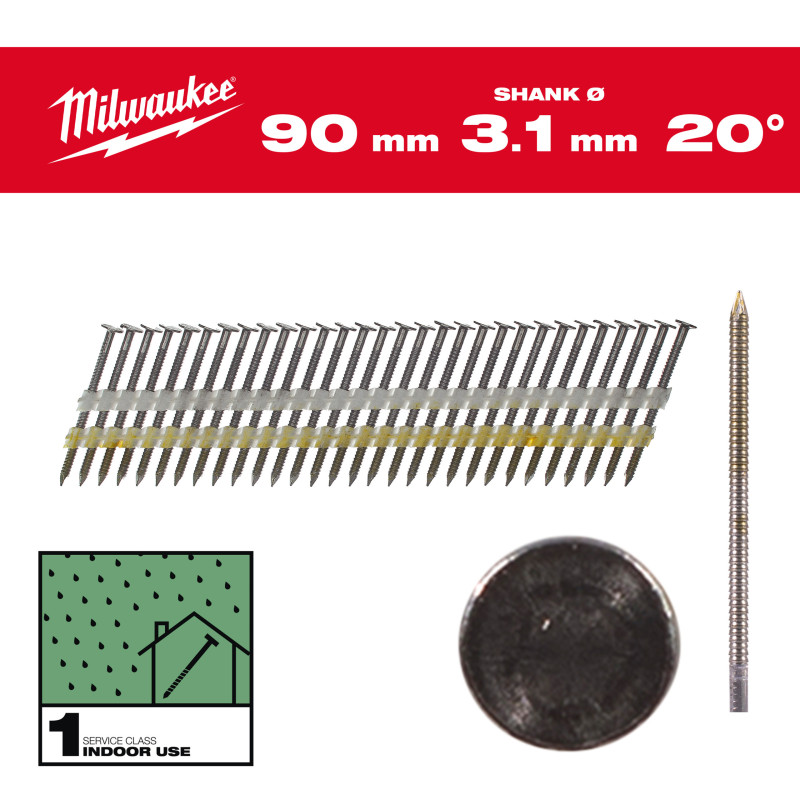Boîte De 1750 Clous 20° 7.4X3.1/90Mm Rs-Milwaukee Consommable