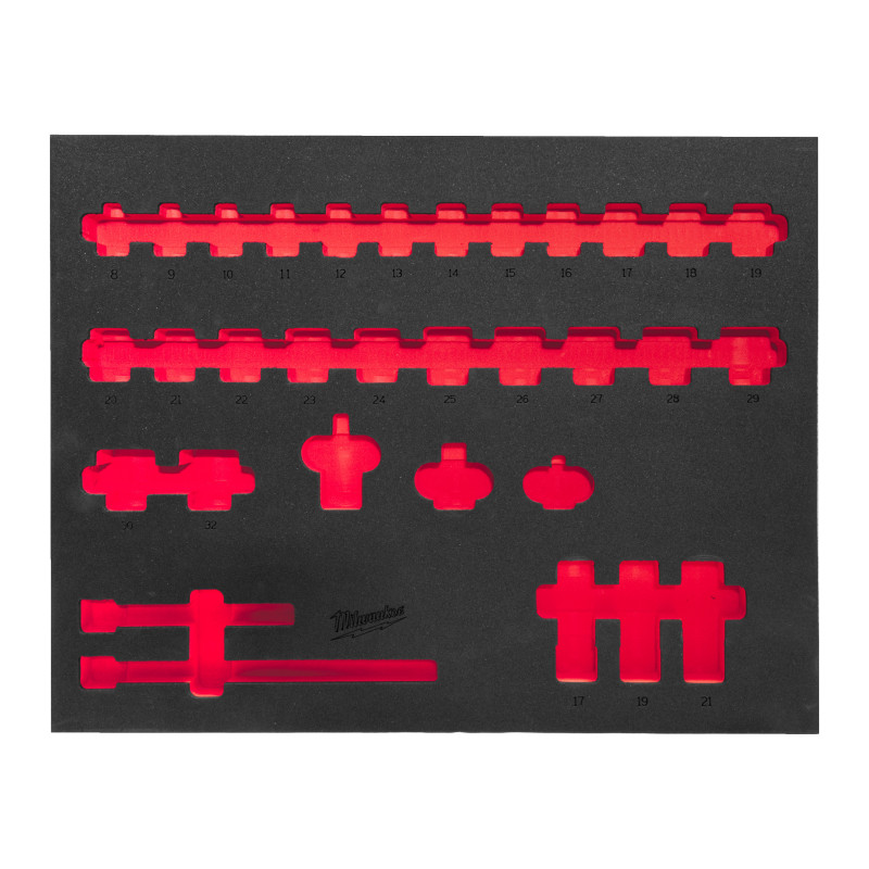 Insert Mousse Vide Douilles 1/2 (32 Pcs)-Milwaukee Consommable