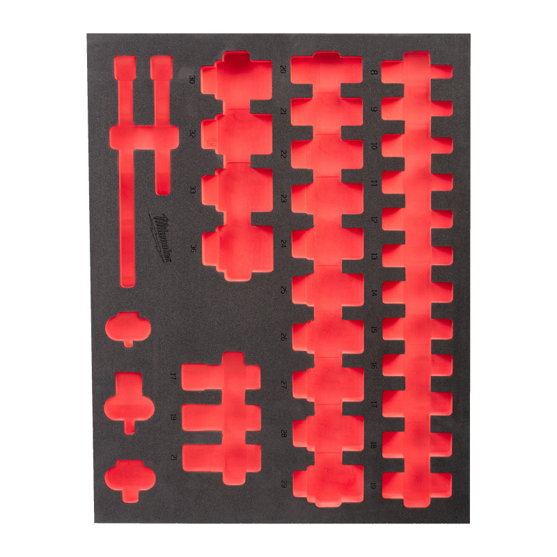 Insert Mousse Vide Douilles Longues 1/2 (34 Pcs)-Milwaukee Consommable