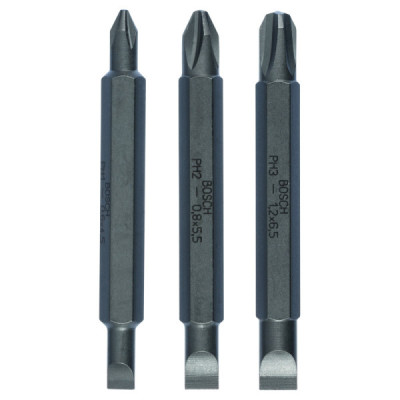 Pack De 3 Embouts De Tournevis Doubles S 0,6X4,5, S 0,8X5,5, S 1,2X6,5 Ph1, Ph2,