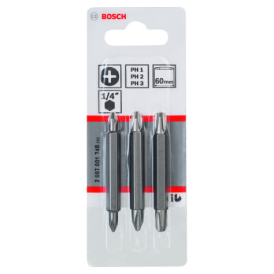 Pack De 3 Embouts De Tournevis Doubles Ph1, Ph2, Ph3, Ph1, Ph2, Ph3 60 mm