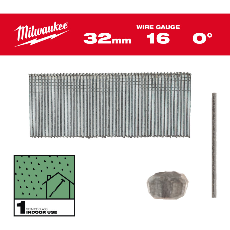 Boite De 5000 Clous Gauge 16 Galva 25Mm-Milwaukee Consommable