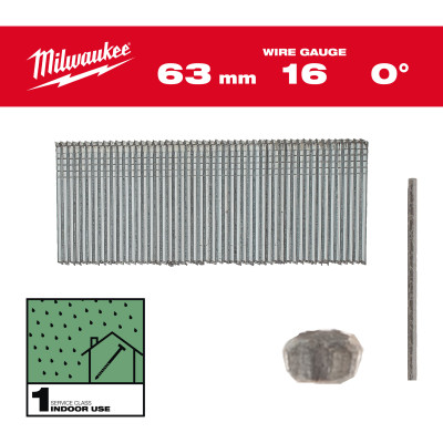 Boite De 2500 Clous Gauge 16 Galva 63Mm-Milwaukee Consommable
