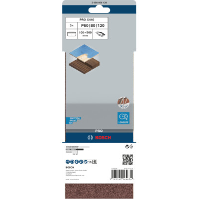 Bande Abrasive Pro X440, 100 X 560 mm, 60 80 100 Conçue Pour Le Ponçage Du Bo