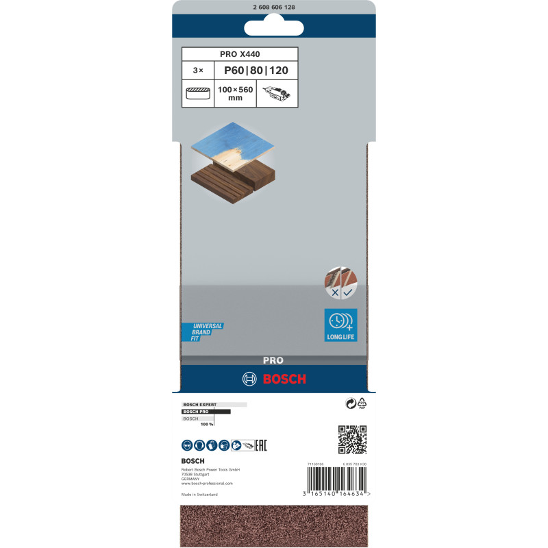 Bande Abrasive Pro X440, 100 X 560 mm, 60 80 100 Conçue Pour Le Ponçage Du Bo