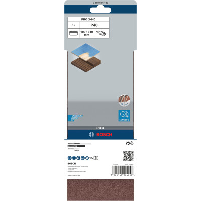 Bande Abrasive Pro X440, 100 X 610 mm, 40 Conçue Pour Le Ponçage Du Bois Et De