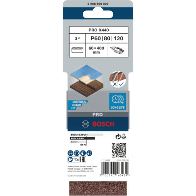 Bande Abrasive Pro X440, 60 X 400 mm, 60 80 100 Conçue Pour Le Ponçage Du Boi