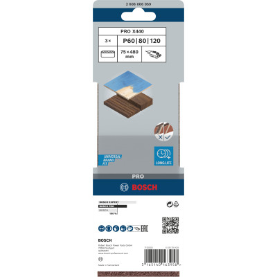Bande Abrasive Pro X440, 75 X 480 mm, 60 80 100 Conçue Pour Le Ponçage Du Boi
