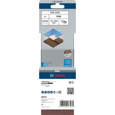 Bande Abrasive Pro X440, 75 X 508 mm, 40 Conçue Pour Le Ponçage Du Bois Et De L