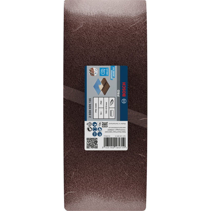 Bande Abrasive Pro X440, 100 X 610 mm, 60 Conçue Pour Le Ponçage Du Bois Et De