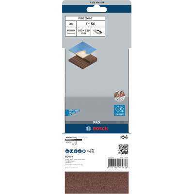 Bande Abrasive Pro X440, 100 X 620 mm, 150 Conçue Pour Le Ponçage Du Bois Et De