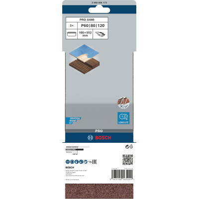 Bande Abrasive Pro X440, 100 X 552 mm, 60 80 100 Conçue Pour Le Ponçage Du Bo