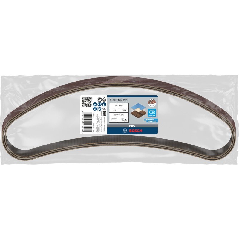 Bande Abrasive Pro X440, 75 X 533 mm, 180 Conçue Pour Le Ponçage Du Bois Et De