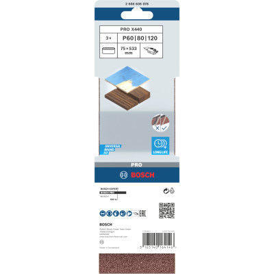 Bande Abrasive Pro X440, 75 X 533 mm, 60 80 100 Conçue Pour Le Ponçage Du Boi