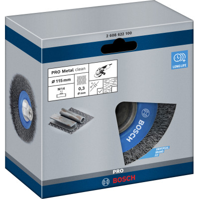 Brosse Circulaire Pro Metal Clean, 115 X 0,3 mm, Filetage Conçue Pour Le Nettoy
