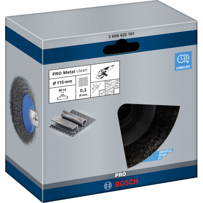 Brosse En Biseau Pro Metal Clean, 115 X 0,3 mm, Filetage Conçue Pour Le Nettoya