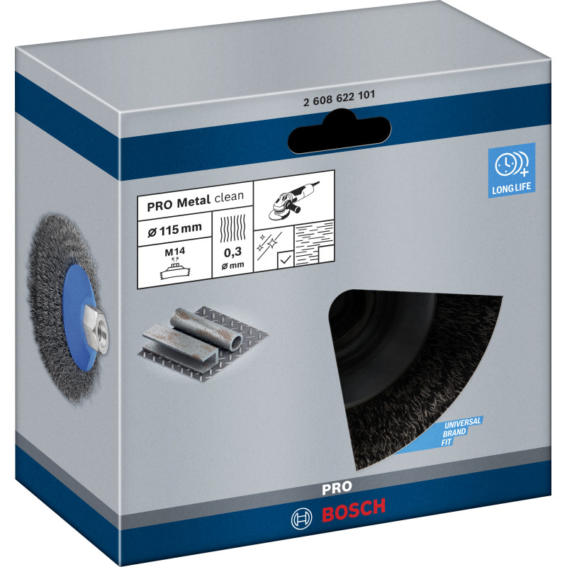 Brosse En Biseau Pro Metal Clean, 115 X 0,3 mm, Filetage Conçue Pour Le Nettoya