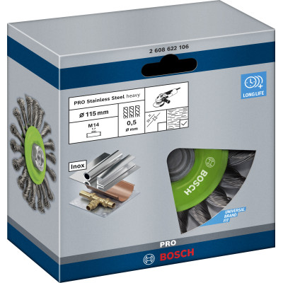 Brosse Circulaire Pro Stainless Steel Heavy, 115 X 0,5 mm, Filetage Conçue Pour