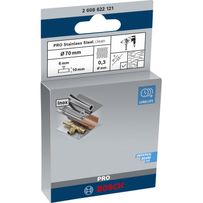 Brosse Circulaire Pro Stainless Steel Clean, 70 X 0,3 mm, Emmanchement Droit CO