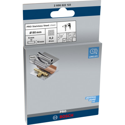 Brosse Circulaire Pro Stainless Steel Clean, 80 X 0,2 mm, Emmanchement Droit CO