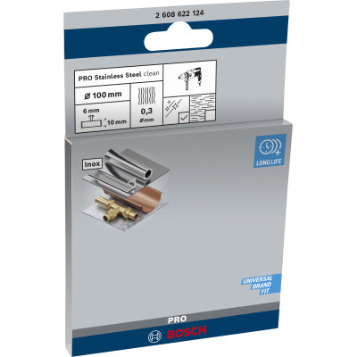 Brosse Circulaire Pro Stainless Steel Clean, 100 X 0,3 mm, Emmanchement Droit C