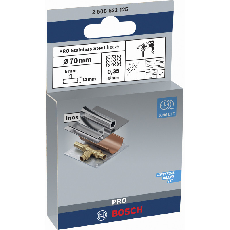 Brosse Circulaire Pro Stainless Steel Heavy, 70 X 0,35 mm, Emmanchement Droit C