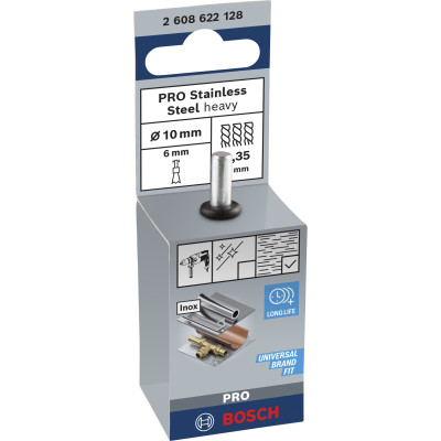 Brosse Pinceau Pro Stainless Steel Heavy, 10 X 0,35 mm, Emmanchement Droit Conç