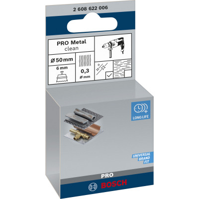 Brosse Boisseau Pro Metal Clean, 50 X 0,3 mm, Emmanchement Droit Conçue Pour Le