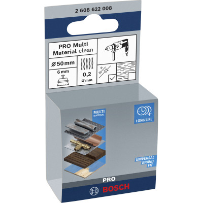 Brosse Boisseau Pro Multi Material Clean, 50 X 0,2 mm, Emmanchement Droit Conçu
