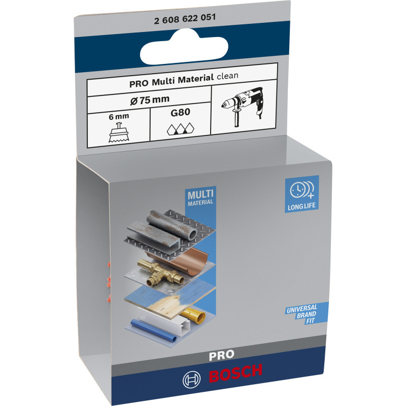 Brosse Boisseau Pro Multi Material Clean, 75 X 1 mm, Emmanchement Droit Conçue