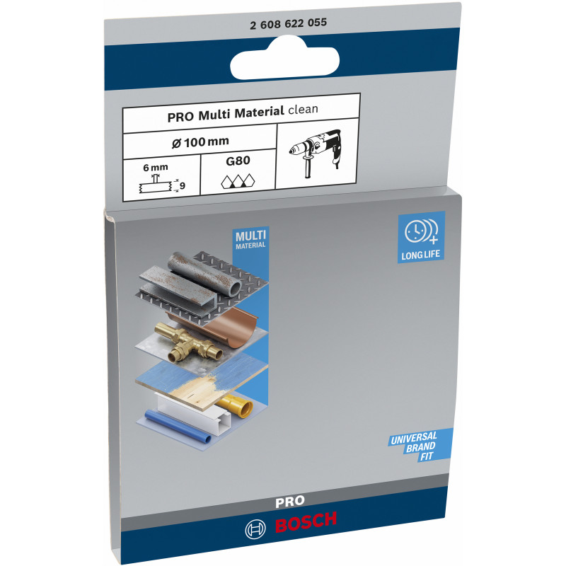 Brosse Circulaire Pro Multi Material Clean, 100 X 1 mm, Emmanchement Droit Conç