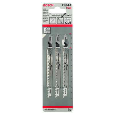 Lame De Scie Sauteuse T 234 X Progressor For Wood T 234 X Hcs, Rectifiée, Dos Dé