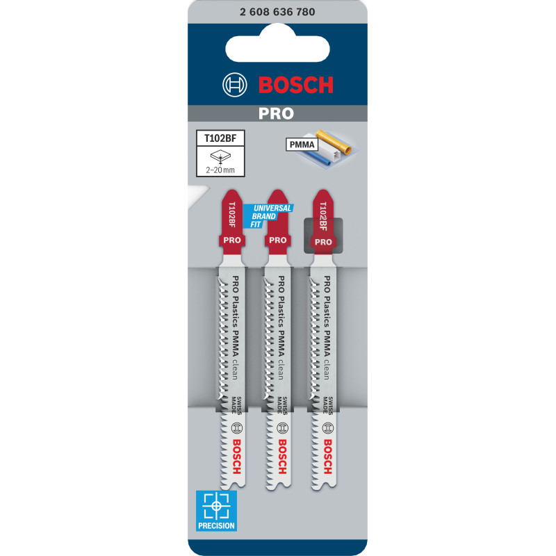 Lame De Scie Sauteuse Pro Plastics Pmma Clean T102Bf, 92 mm, 3 Pièces Conçue Po