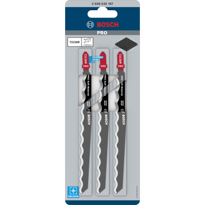 Lame De Scie Sauteuse Pro Soft Material T313Aw, 152 mm, 3 Pièces Lame Avec Arêt
