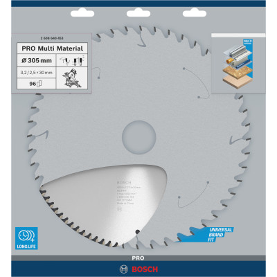 Lame De Scie Circulaire Pro Multi Material, 305 X 3,2 X 30 mm Conçue Pour Coupe