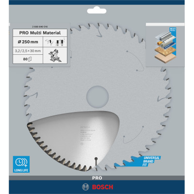 Lame De Scie Circulaire Pro Multi Material, 250 X 3,2 X 30 mm Conçue Pour Coupe