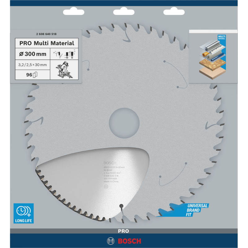 Lame De Scie Circulaire Pro Multi Material, 300 X 3,2 X 30 mm Conçue Pour Coupe