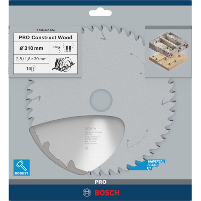 Lame De Scie Circulaire Pro Construct Wood, 210 X 2,8 X 30 mm Conçue Pour Coupe