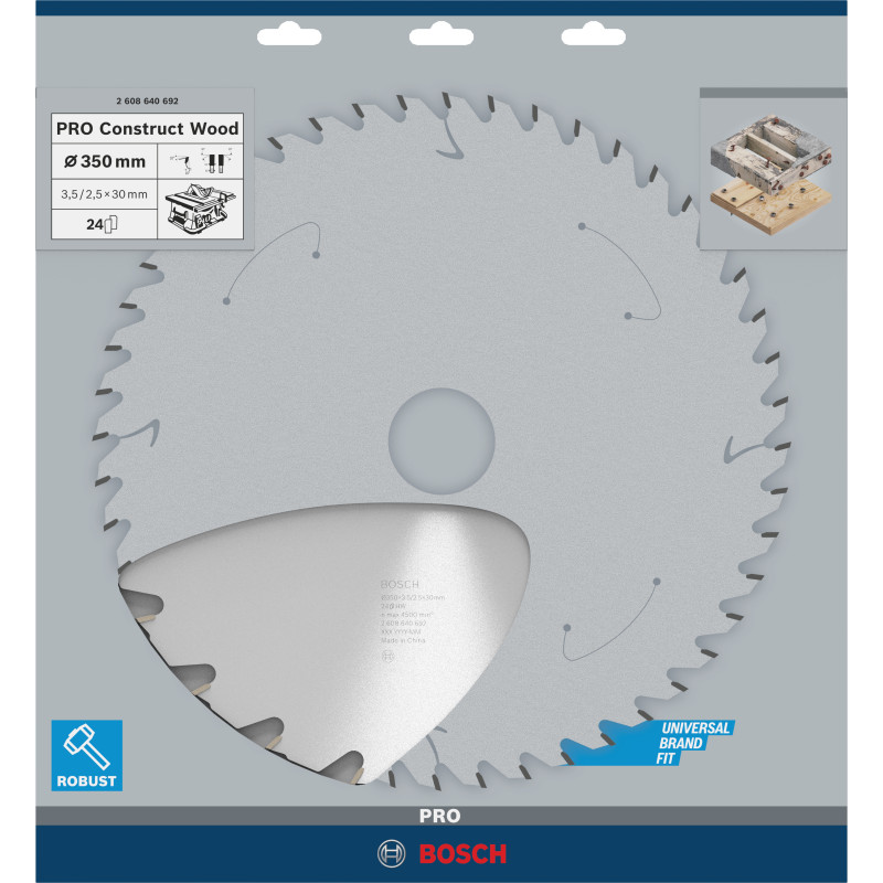 Lame De Scie Circulaire Pro Construct Wood, 350 X 3,5 X 30 mm Conçue Pour Coupe