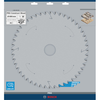 Lame De Scie Circulaire Pro Construct Wood, 400 X 3,5 X 30 mm Conçue Pour Coupe