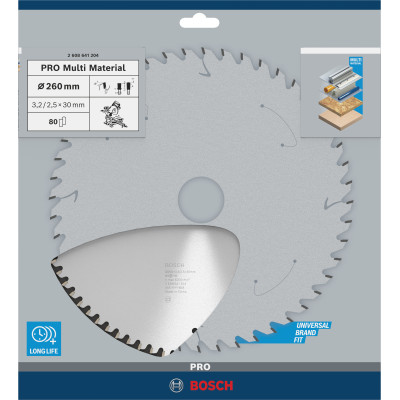 Lame De Scie Circulaire Pro Multi Material, 260 X 3,2 X 30 mm Conçue Pour Coupe